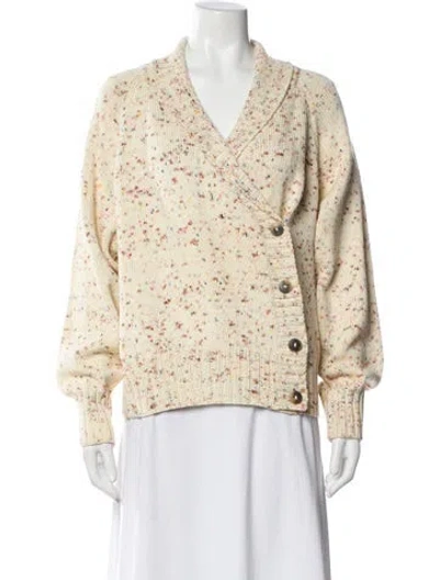 Pre-owned Misha And Puff Merino Wool V-neck Sweater W/ Tags In Neutral
