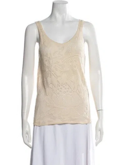 Pre-owned Misha And Puff Patterned V-neck Sweater In Neutrals