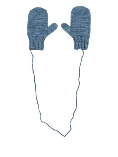 Misha And Puff Kids' Ribbed Gloves In Blue