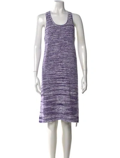 Pre-owned Misha And Puff Striped Knee-length Dress In Purple