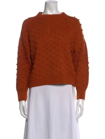 Pre-owned Misha And Puff Supima Cotton Patterned Sweater In Orange