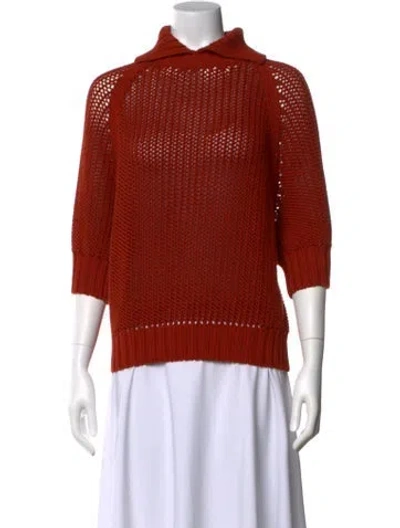 Pre-owned Misha And Puff Three-quarter Sleeve Top In Orange
