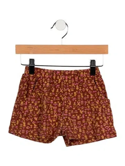Pre-owned Misha And Puff Babies' Toddler Girls' Multicolor Pattern Shorts In Brown