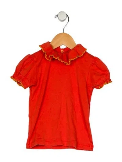 Pre-owned Misha And Puff Babies' Toddler Girls Ruffle Embellished Snap Closure Shirt In Multi