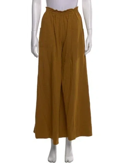 Pre-owned Misha And Puff Wide Leg Pants In Brown