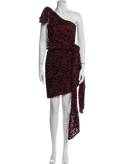 Pre-owned Misha Animal Print Mini Dress In Multi