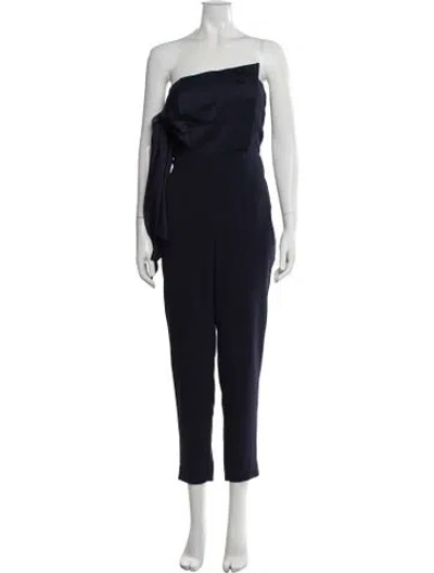 Pre-owned Misha Asymmetrical Jumpsuit In Blue
