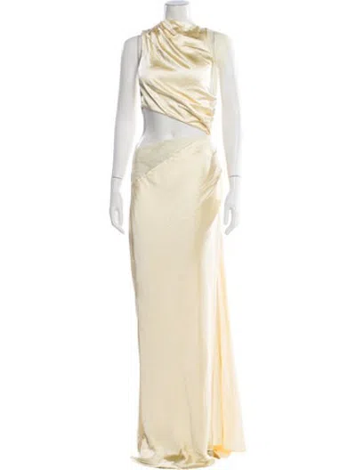Pre-owned Misha Asymmetrical Long Dress In Yellow