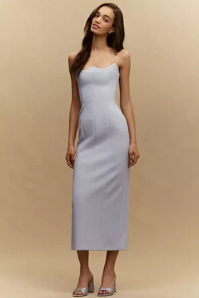 Misha Avatus Crepe Strapless Maxi Dress In Blue