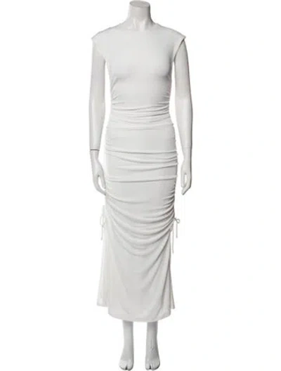 Pre-owned Misha Bateau Neckline Long Dress In White