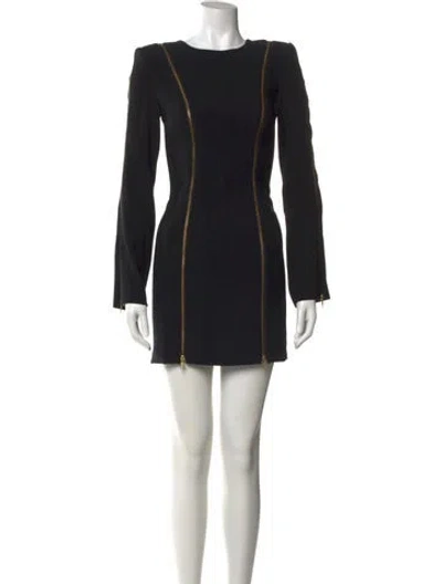 Pre-owned Misha Bateau Neckline Mini Dress In Black