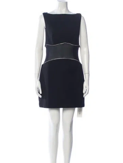 Pre-owned Misha Bateau Neckline Mini Dress W/ Tags In Black