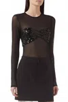 Misha Callista Mesh Bodysuit In Black In Multi