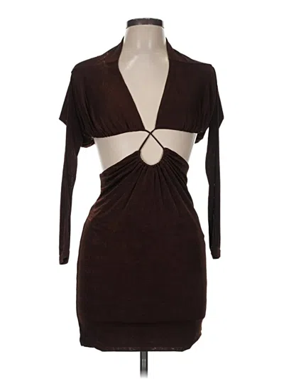Pre-owned Misha Cocktail Dress In Brown