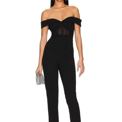 Misha Colby Bonded Jumpsuit In Black