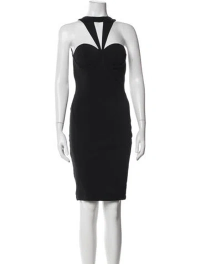 Pre-owned Misha Collection Asymmetrical Mini Dress In Black