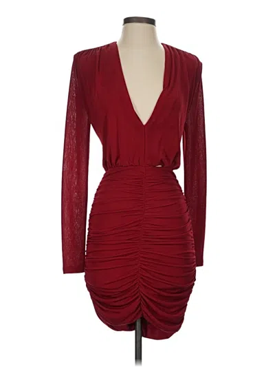 Pre-owned Misha Collection Cocktail Dress In Burgundy