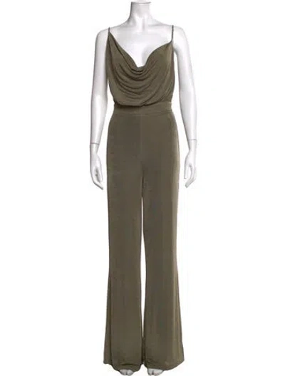 Pre-owned Misha Collection Cowl Neck Jumpsuit W/ Tags In Green
