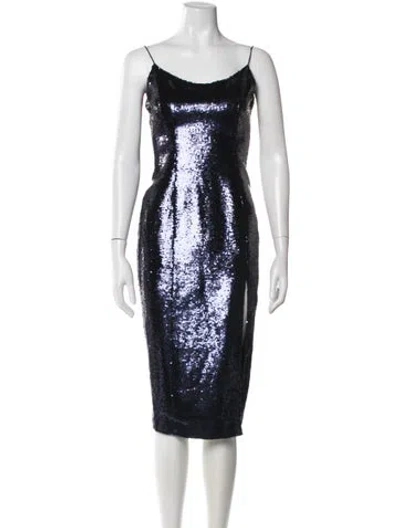 Pre-owned Misha Collection Cowl Neck Midi Length Dress