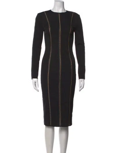 Pre-owned Misha Collection Crew Neck Knee-length Dress In Black
