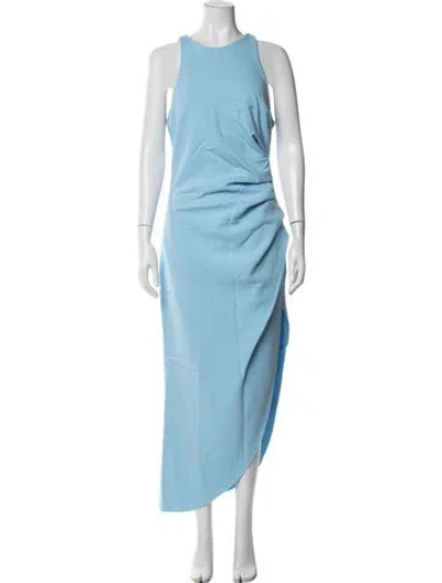 Pre-owned Misha Collection Crew Neck Long Dress W/ Tags In Blue