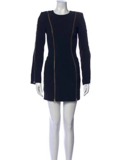 Pre-owned Misha Collection Crew Neck Mini Dress In Blue