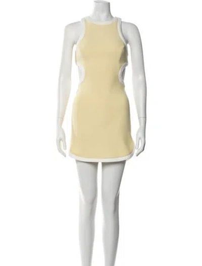 Pre-owned Misha Collection Crew Neck Mini Dress In Neutrals