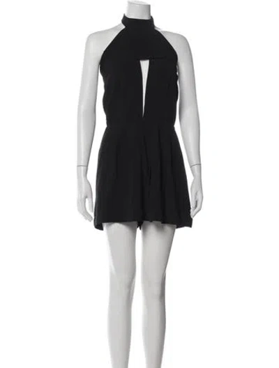 Pre-owned Misha Collection Halterneck Romper In Black
