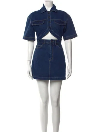 Pre-owned Misha Collection Mini Dress In Blue