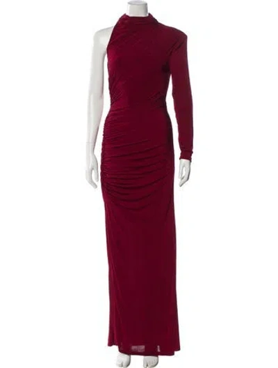 Pre-owned Misha Collection Mock Neck Long Dress In Red