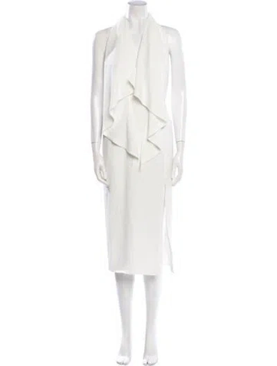 Pre-owned Misha Collection Mock Neck Midi Length Dress W/ Tags In Neutral