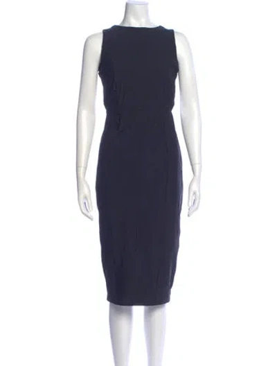 Pre-owned Misha Collection Nylon Midi Length Dress In Blue