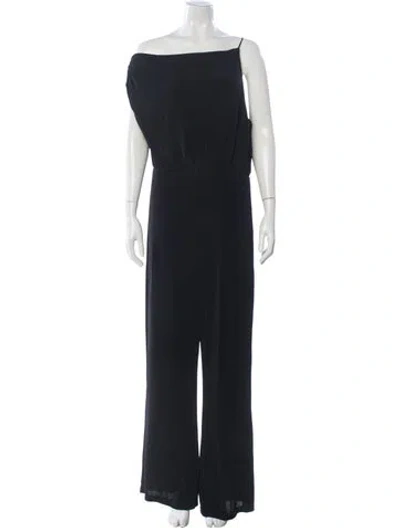 Pre-owned Misha Collection Off-the-shoulder Jumpsuit In Blue
