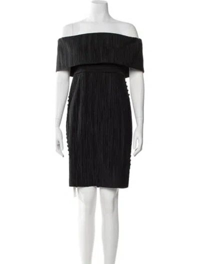 Pre-owned Misha Collection Off-the-shoulder Mini Dress In Black