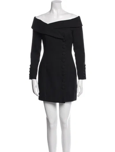 Pre-owned Misha Collection One-shoulder Mini Dress In Black