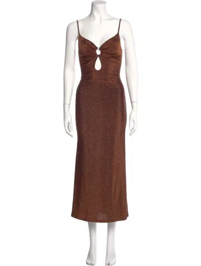 Pre-owned Misha Collection Printed Long Dress