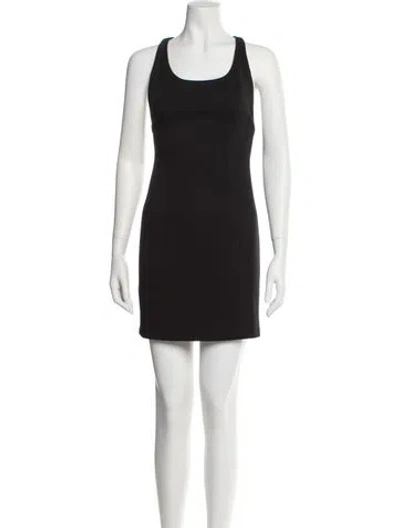 Pre-owned Misha Collection Scoop Neck Mini Dress In Black