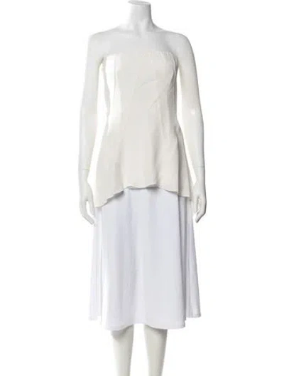 Pre-owned Misha Collection Silk Strapless Top In Neutrals