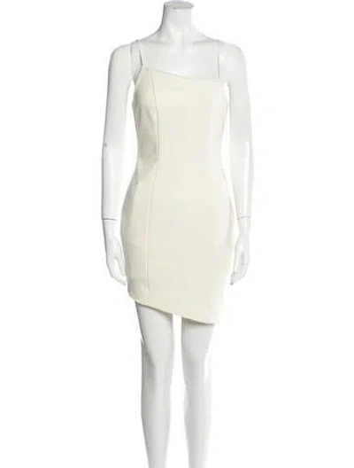 Pre-owned Misha Collection Square Neckline Mini Dress In Neutral