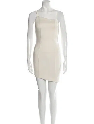Pre-owned Misha Collection Square Neckline Mini Dress In Neutral