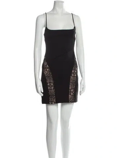 Pre-owned Misha Collection Square Neckline Mini Dress W/ Tags In Black