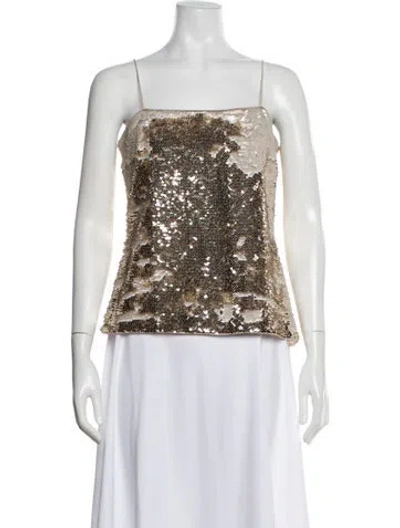 Pre-owned Misha Collection Square Neckline Sleeveless Top