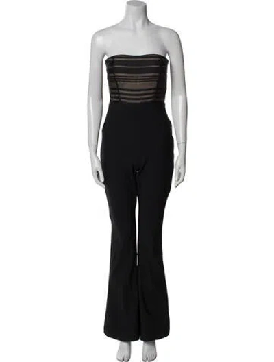 Pre-owned Misha Collection Strapless Jumpsuit In Black