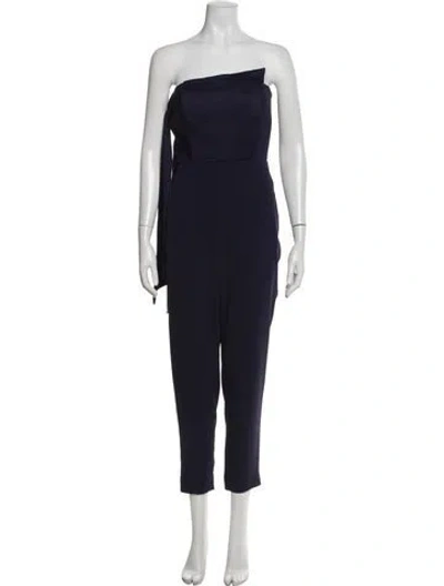 Pre-owned Misha Collection Strapless Jumpsuit In Blue