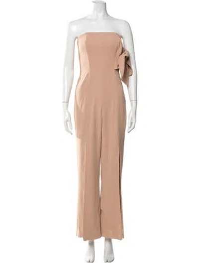 Pre-owned Misha Collection Strapless Jumpsuit In Neutrals