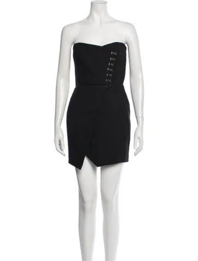 Pre-owned Misha Collection Strapless Mini Dress In Black/neutrals