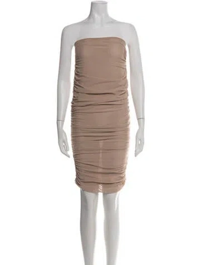Pre-owned Misha Collection Strapless Mini Dress In Green