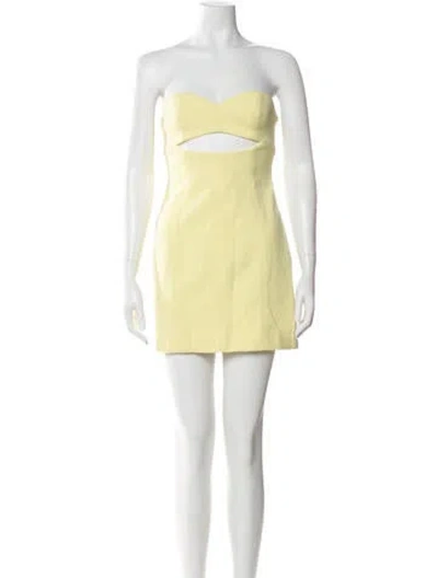 Pre-owned Misha Collection Strapless Mini Dress In Yellow