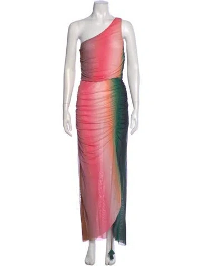 Pre-owned Misha Collection Tie-dye Print Long Dress W/ Tags In Pink