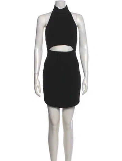 Pre-owned Misha Collection Turtleneck Mini Dress In Black